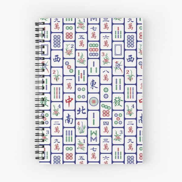 Item preview, Traditional Mahjong Tiles In Neat Pattern Blue Background Version 1 designed and sold by teeworthy.