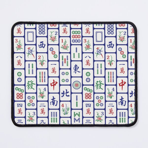 Item preview, Traditional Mahjong Tiles In Neat Pattern Blue Background Version 1 designed and sold by teeworthy.