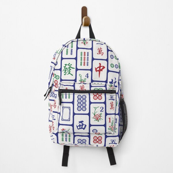 Item preview, Traditional Mahjong Tiles In Neat Pattern Blue Background Version 1 designed and sold by teeworthy.