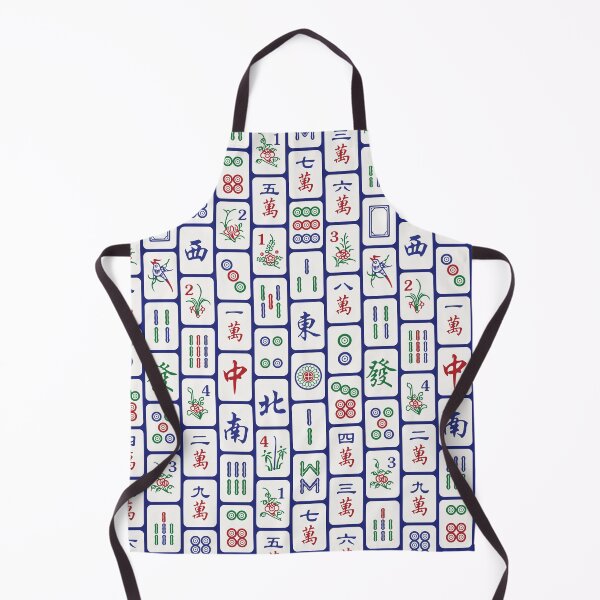Item preview, Traditional Mahjong Tiles In Neat Pattern Blue Background Version 1 designed and sold by teeworthy.