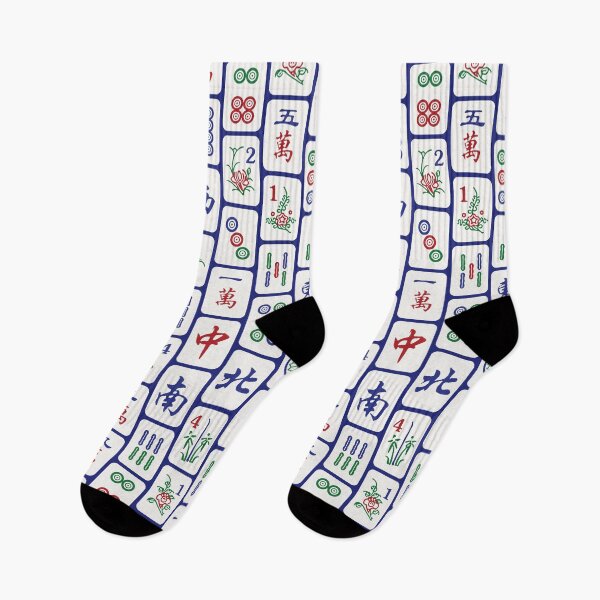 Item preview, Traditional Mahjong Tiles In Neat Pattern Blue Background Version 1 designed and sold by teeworthy.
