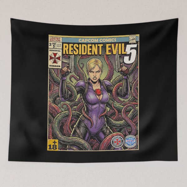 Item preview,  Resident Evil 5 Jill Valentine Comic Cover Retro Gaming Art designed and sold by Akbarudi.