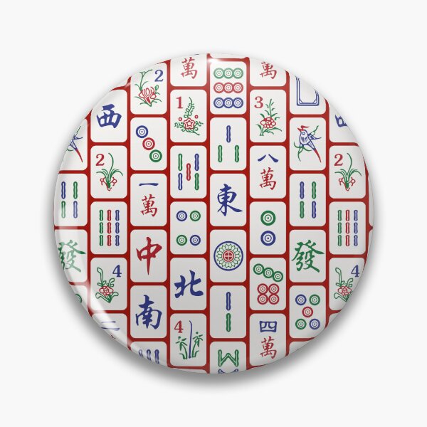 Item preview, Traditional Mahjong Tiles In Neat Pattern Red Background Version 1 designed and sold by teeworthy.