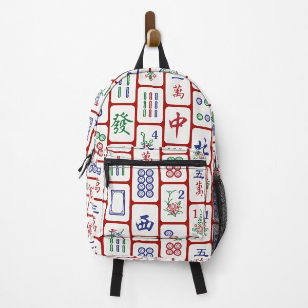 Item preview, Traditional Mahjong Tiles In Neat Pattern Red Background Version 1 designed and sold by teeworthy.