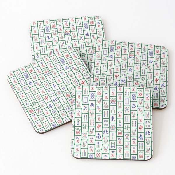 Item preview, Traditional Mahjong Tiles In Neat Pattern Green Background Version 1 designed and sold by teeworthy.