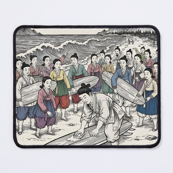 Item preview, Korean Traditional Surfboard Makers – Joseon Era Woodcut Style designed and sold by HITAHOUSE.