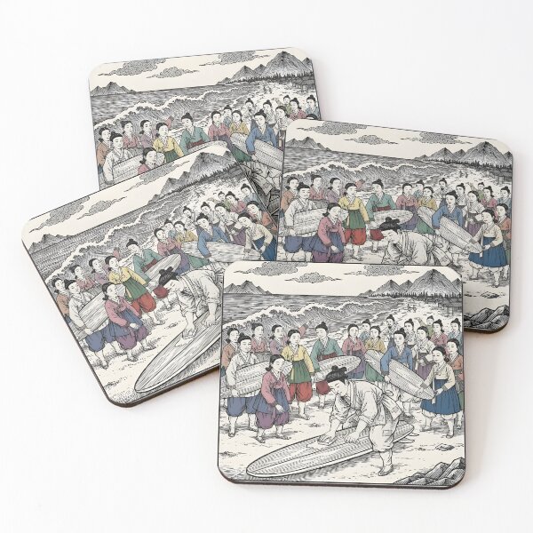 Item preview, Korean Traditional Surfboard Makers – Joseon Era Woodcut Style designed and sold by HITAHOUSE.