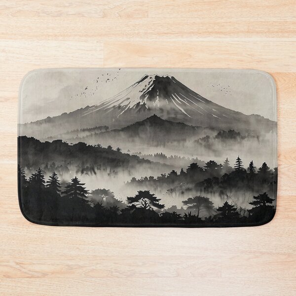 Item preview, Sumi-e Mount Fuji – Japanese Minimalist Landscape designed and sold by Glitchart66.