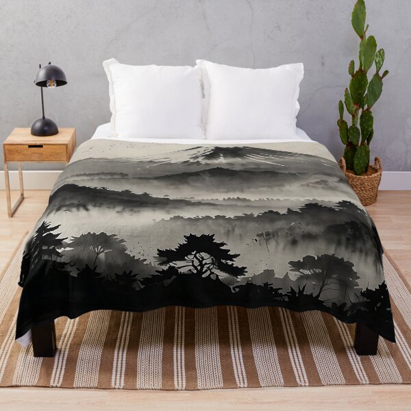 Item preview, Sumi-e Mount Fuji – Japanese Minimalist Landscape designed and sold by Glitchart66.