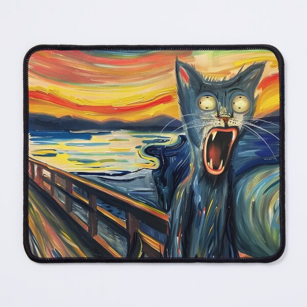 Aperçu de l'œuvre Screaming Cat Expressionist – Surreal Pop Art Print créée et vendue par Unruly_Brilliance.