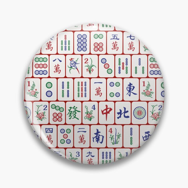 Item preview, Traditional Mahjong Tiles In Neat Pattern Red Background Version 2 designed and sold by teeworthy.