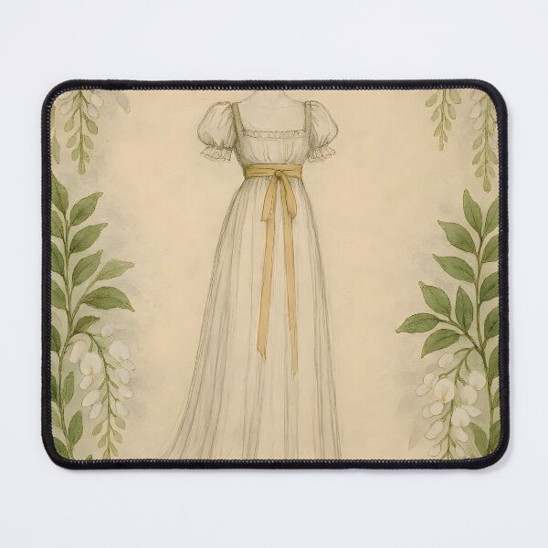 Item preview, Regency Silhouette in Wisteria White – Botanical Frame on Vintage Paper designed and sold by EmeraldeaArt.