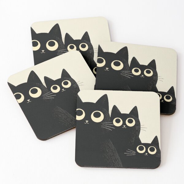 Item preview, Three black cats with big eyes designed and sold by anytka.
