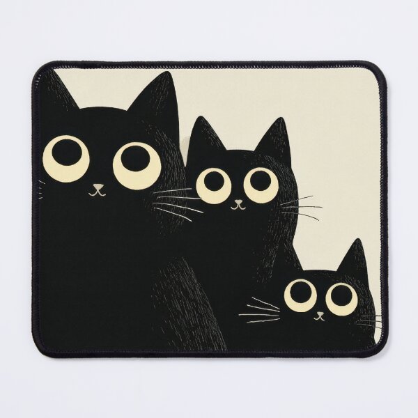 Item preview, Three black cats with big eyes designed and sold by anytka.