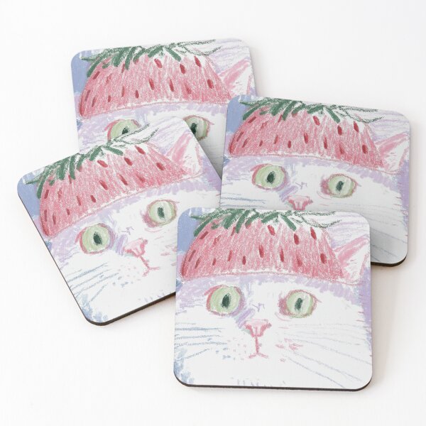 Item preview, strawberry hat cat designed and sold by happy kat.