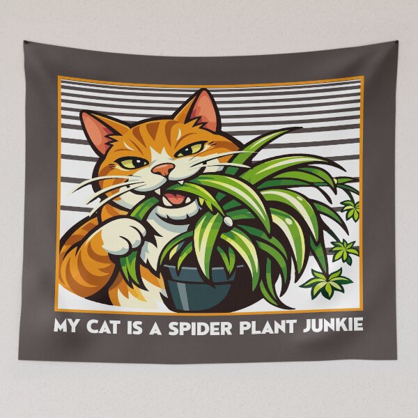 Item preview, My Cat Is A Spider Plant Junkie – Funny Cat & Houseplant Humor designed and sold by SP Motif.
