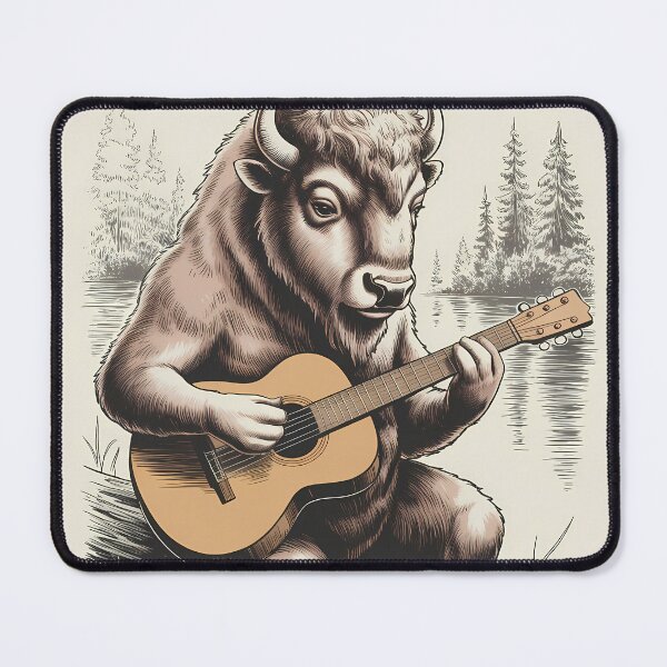 Item preview, A Bison Playing the Guitar - National Guitar Day designed and sold by Art-Arcade6.
