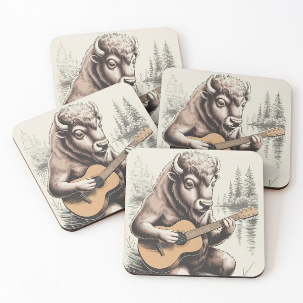 Item preview, A Bison Playing the Guitar - National Guitar Day designed and sold by Art-Arcade6.