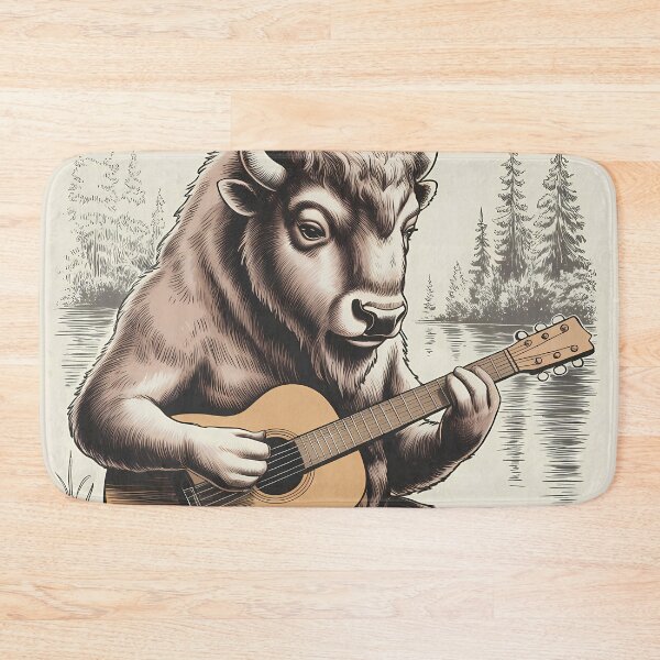 Item preview, A Bison Playing the Guitar - National Guitar Day designed and sold by Art-Arcade6.