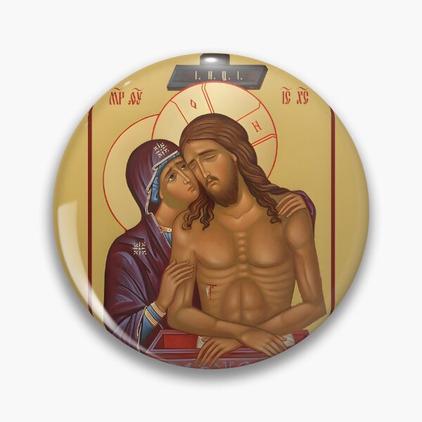Item preview, Icon "Don't cry for me, Mother" theotokos the lamentation of christ, pietà, pity, orthodox icon, designed and sold by orthodox-icon.