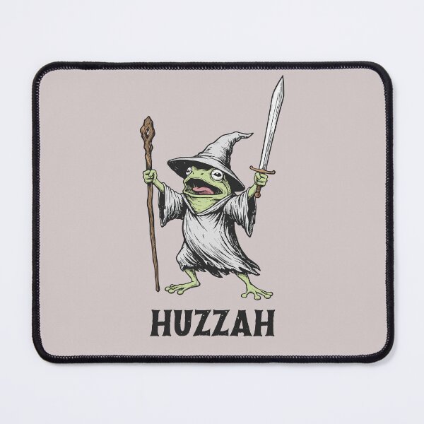 Item preview, Huzzah Frog Wizard – Funny Fantasy Frog Mage, Cute Medieval Magic Art designed and sold by Golden Blaze Studio.