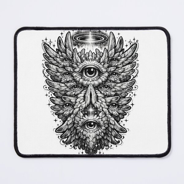 Item preview, Biblically Accurate Angel – Occult Tattoo Style Religious Art designed and sold by The Sweet Bee.