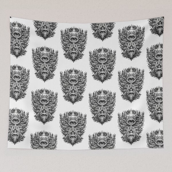 Item preview, Biblically Accurate Angel – Occult Tattoo Style Religious Art designed and sold by The Sweet Bee.