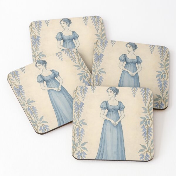 Item preview, Wisteria Blue Reverie – Regency Lady Among Cascading Blooms designed and sold by EmeraldeaArt.