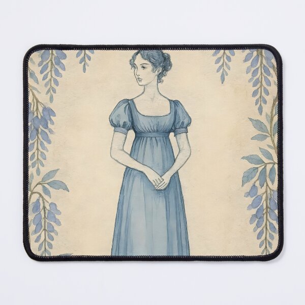 Item preview, Wisteria Blue Reverie – Regency Lady Among Cascading Blooms designed and sold by EmeraldeaArt.