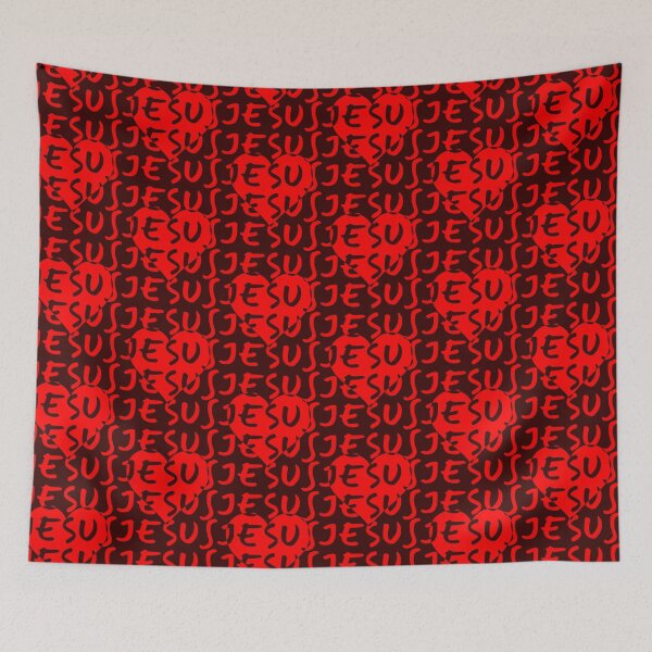Item preview, Repetitive pattern Jesus & Love Heart Christian Faith John 3:16 | red designed and sold by ZechJohnRB.