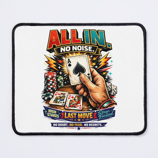 Item preview, All In No Noise Poker Art - Motivational High Stakes Gambler Ace of Spades Poster - The Last Card Success Mindset Graphic Design by Vivaan Studio designed and sold by Vivaan Studio.