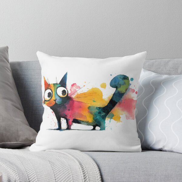 Item preview, Colorful cat in playful stance designed and sold by anytka.