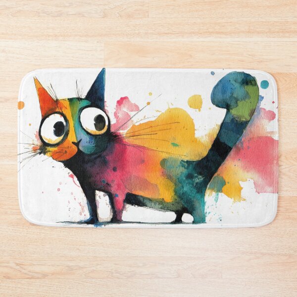 Item preview, Colorful cat in playful stance designed and sold by anytka.