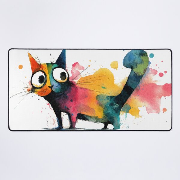 Item preview, Colorful cat in playful stance designed and sold by anytka.
