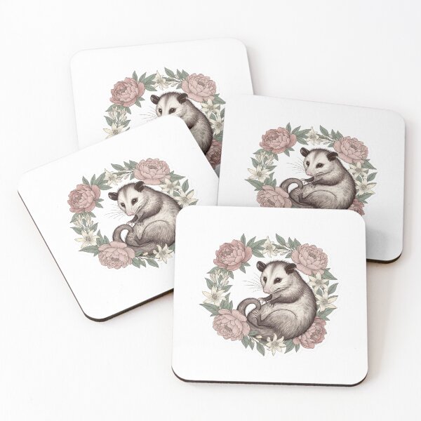 Item preview, Aesthetic Opossum Vintage Floral Cottagecore Goth Moonflower Possum designed and sold by StickyGuys.
