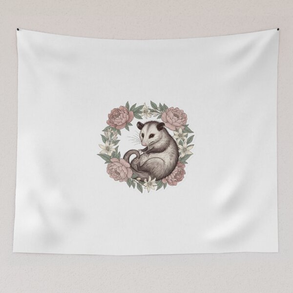 Item preview, Aesthetic Opossum Vintage Floral Cottagecore Goth Moonflower Possum designed and sold by StickyGuys.