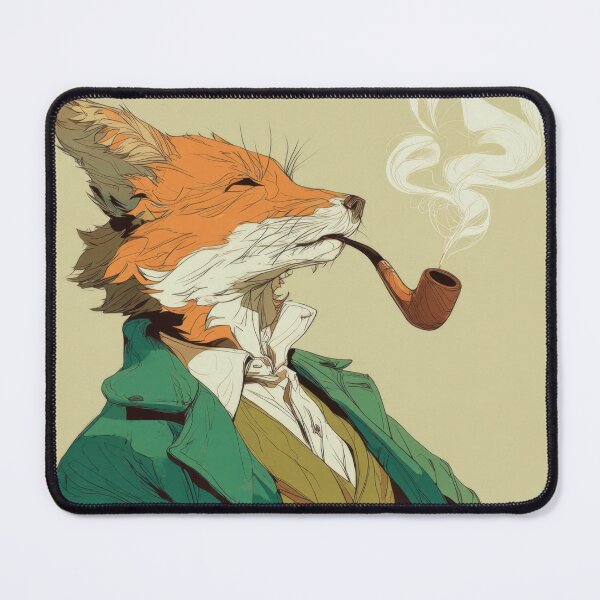 Item preview, Fox wearing coat and smoking pipe designed and sold by anytka.