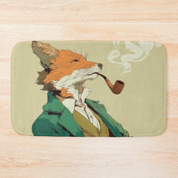 Item preview, Fox wearing coat and smoking pipe designed and sold by anytka.