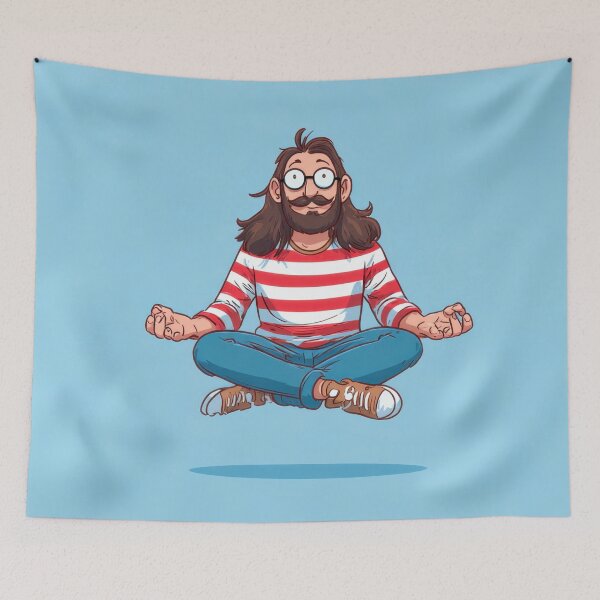 Item preview, Man sits cross-legged in meditation designed and sold by anytka.
