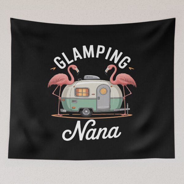 Item preview, Glamping Nana Womens Camping RV Flamingos designed and sold by KristieRamsey.