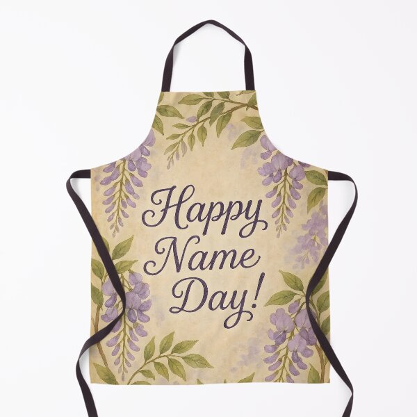 Item preview, Happy Name Day – Purple Wisteria Wishes on Vintage Watercolor Paper designed and sold by EmeraldeaArt.
