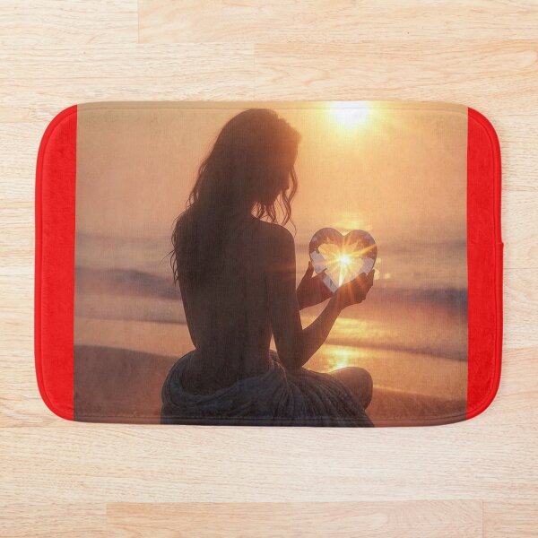 Item preview, Chica en la playa sosteniendo un corazón de cristal. designed and sold by No socks.