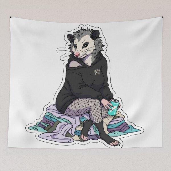 Item preview, Relatable Burnout Opossum Alt Goth Aesthetic Sexy Messy Hair Streetwear designed and sold by StickyGuys.