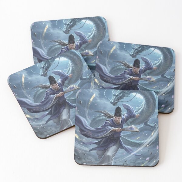 Item preview, Abe no Seimei & Seiryu – Azure Dragon Ascending | Mori no Akari Series designed and sold by Mori-no-Akari.