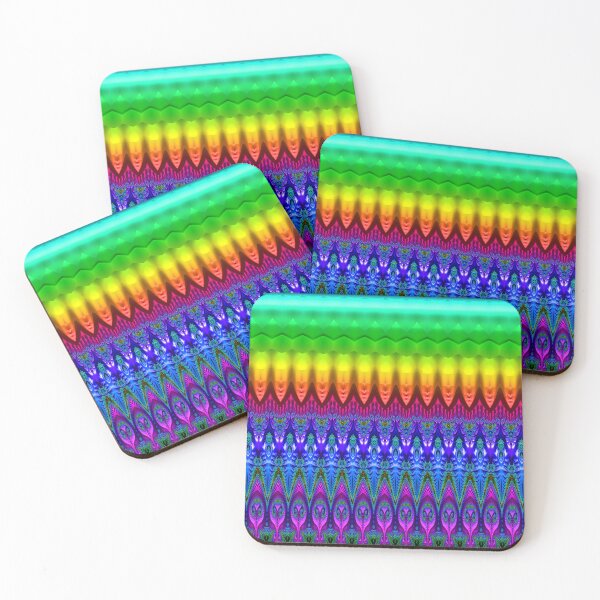 Item preview, Neon Rainbow Neo-Gothic Fractal Pattern designed and sold by Warren Paul Harris.
