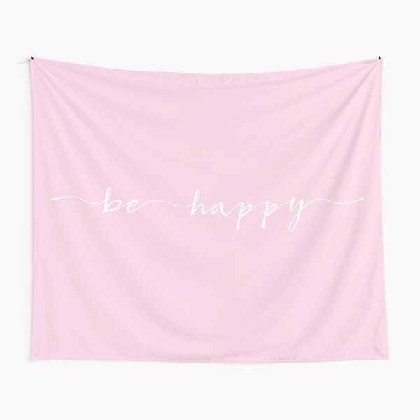 Item preview, be happy white ink lettering designed and sold by beakraus.