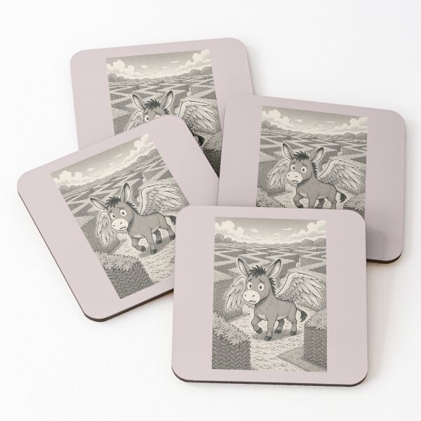 Item preview, Winged Donkey Lost in Maze designed and sold by ARTGENERATESART.