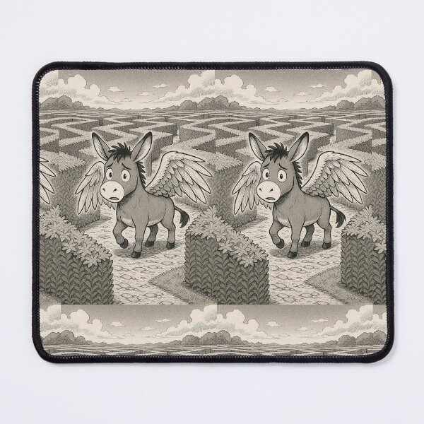 Item preview, Winged Donkey Lost in Maze designed and sold by ARTGENERATESART.