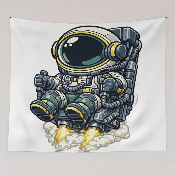 Item preview, Cute Astronaut Jetpack Cartoon Space Illustration designed and sold by Combat Skies.