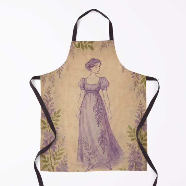 Item preview, Regency Elegance in Wisteria – Botanical Dress & Watercolor Frame designed and sold by EmeraldeaArt.